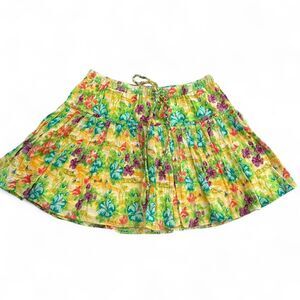 Aeropostale Tropical floral pleated mini skirt w/ elastic waistband  - medium